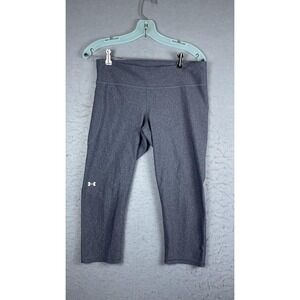 Under Armour Capri Pants Womens Large Gray HeatGear Compression Leggings Workout